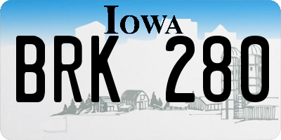 IA license plate BRK280