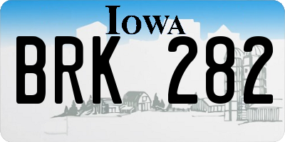IA license plate BRK282
