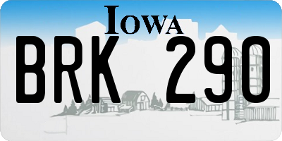 IA license plate BRK290