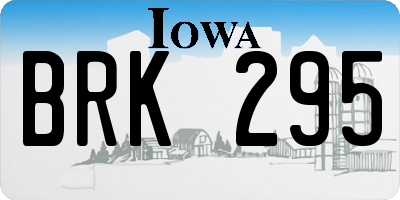 IA license plate BRK295
