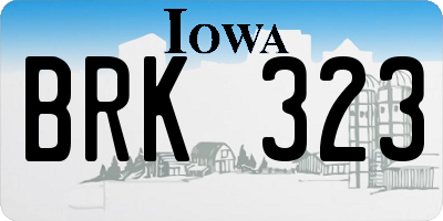 IA license plate BRK323