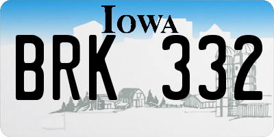 IA license plate BRK332