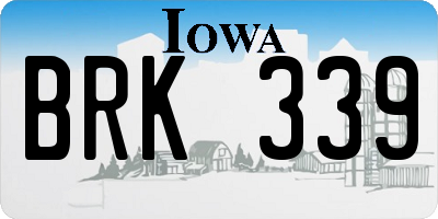 IA license plate BRK339
