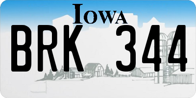 IA license plate BRK344