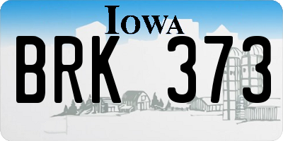 IA license plate BRK373