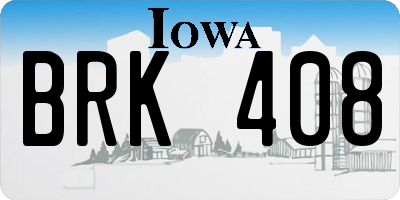IA license plate BRK408