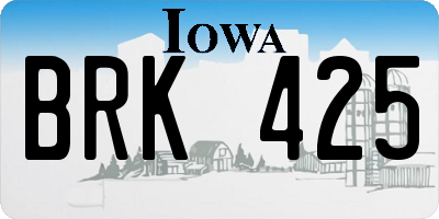 IA license plate BRK425