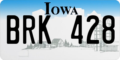 IA license plate BRK428