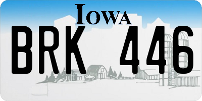 IA license plate BRK446