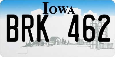 IA license plate BRK462