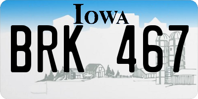 IA license plate BRK467
