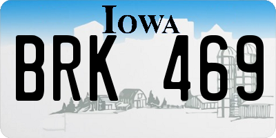 IA license plate BRK469