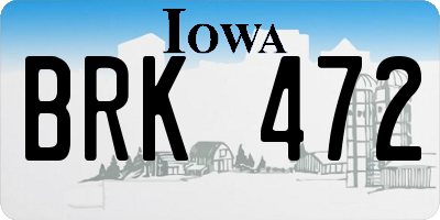 IA license plate BRK472