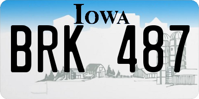 IA license plate BRK487
