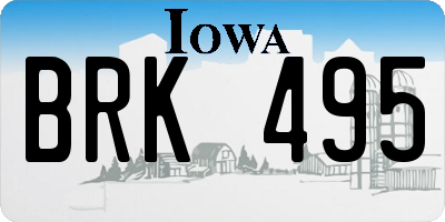 IA license plate BRK495
