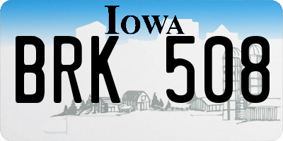 IA license plate BRK508