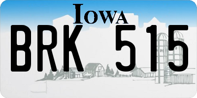 IA license plate BRK515