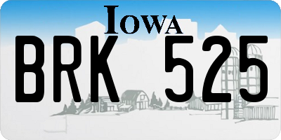 IA license plate BRK525