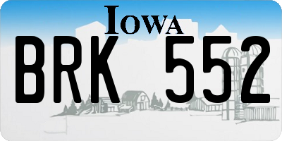 IA license plate BRK552