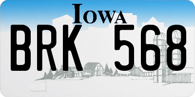 IA license plate BRK568