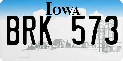 IA license plate BRK573