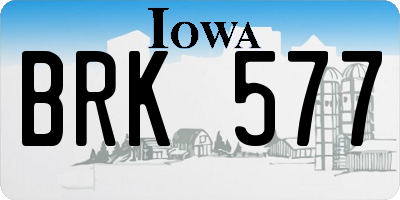 IA license plate BRK577