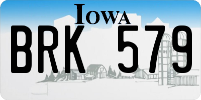 IA license plate BRK579