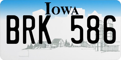 IA license plate BRK586
