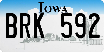 IA license plate BRK592