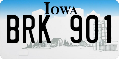 IA license plate BRK901
