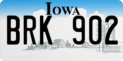 IA license plate BRK902
