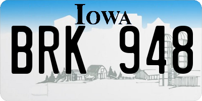 IA license plate BRK948