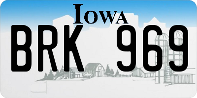 IA license plate BRK969