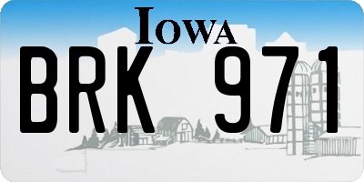IA license plate BRK971