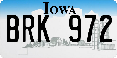 IA license plate BRK972