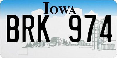IA license plate BRK974