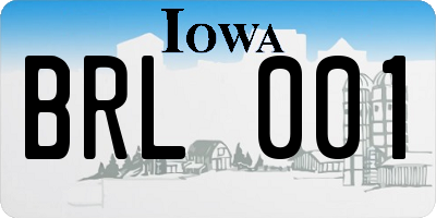 IA license plate BRL001