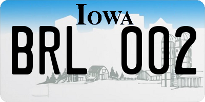 IA license plate BRL002