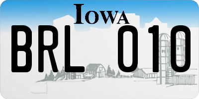 IA license plate BRL010