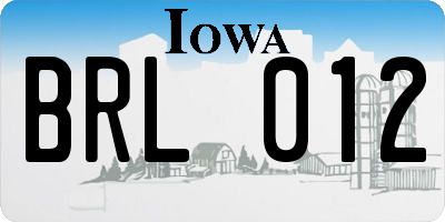 IA license plate BRL012