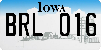 IA license plate BRL016
