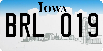 IA license plate BRL019