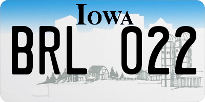 IA license plate BRL022