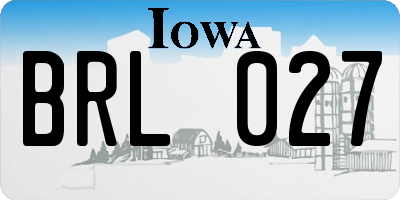 IA license plate BRL027