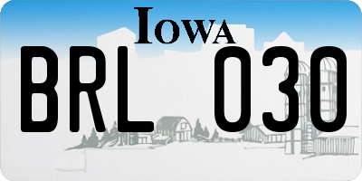 IA license plate BRL030