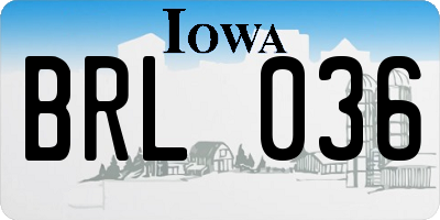 IA license plate BRL036
