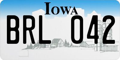 IA license plate BRL042