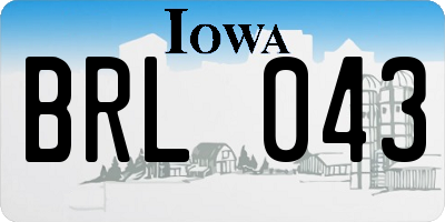 IA license plate BRL043