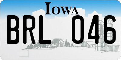 IA license plate BRL046