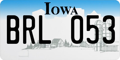 IA license plate BRL053